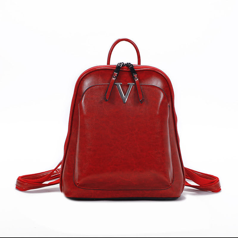 Multifunctional Genuine Leather Women's Backpack