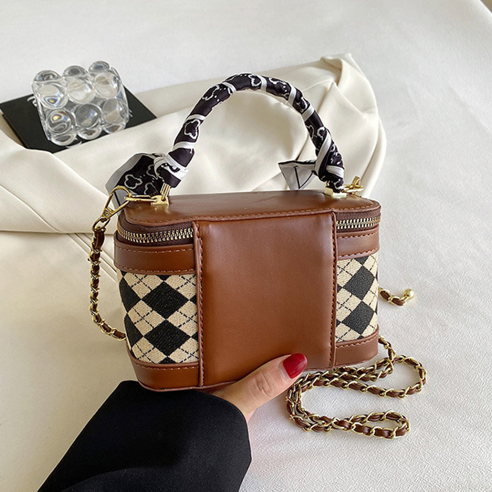 Fashion Diamond Chain Mini Square Bucket Bag