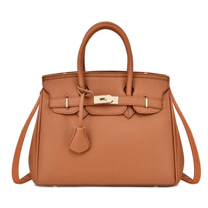 Platinum Style Solid Color Shoulder Fashion Handbag