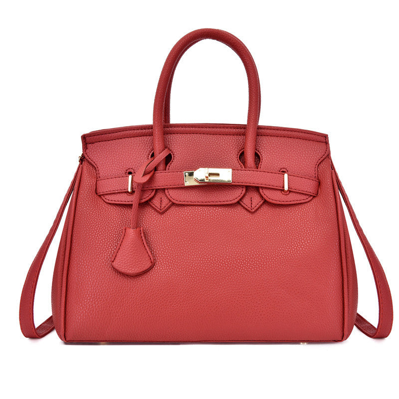 Platinum Style Solid Color Shoulder Fashion Handbag