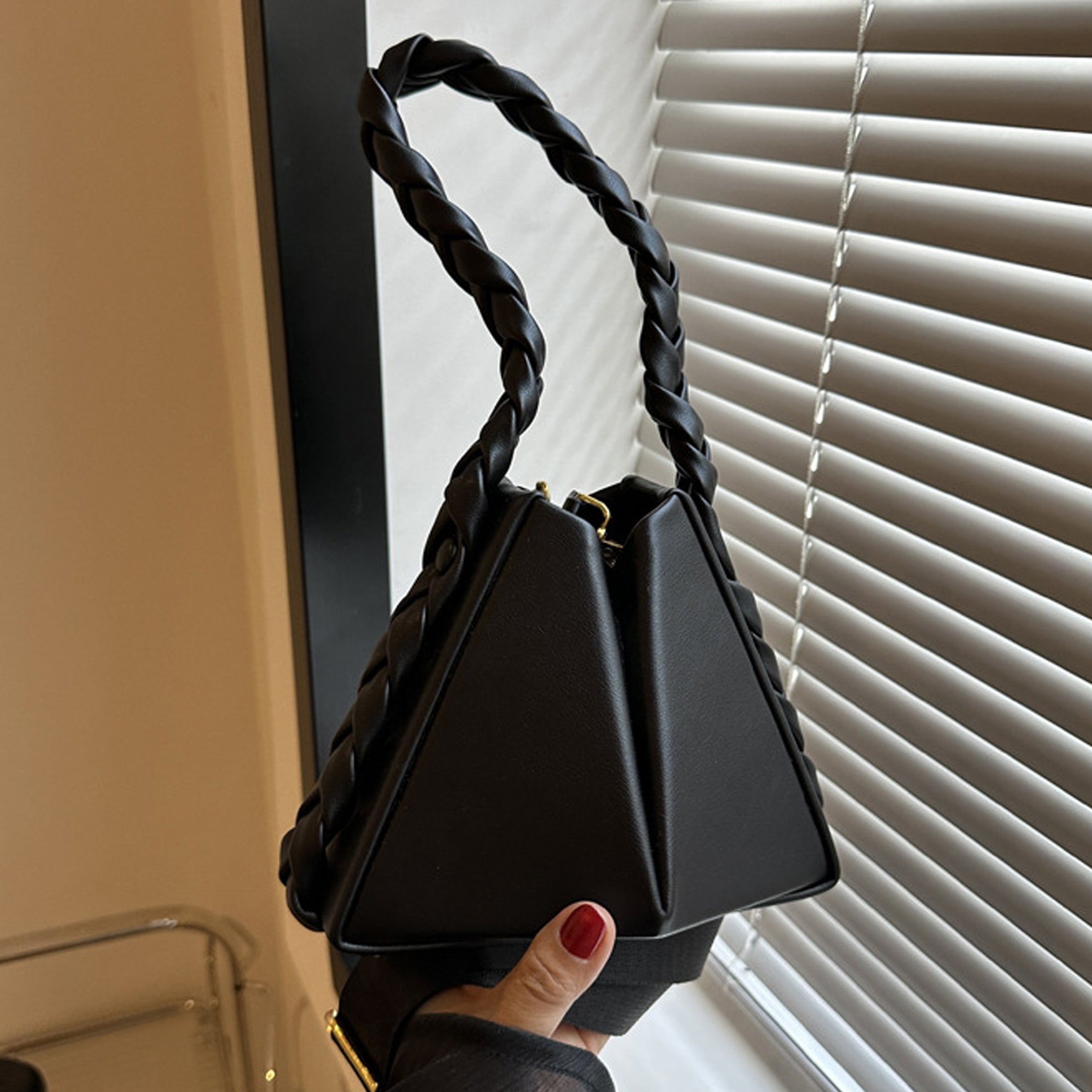 French Style Textured Mini Crossbody Handbag