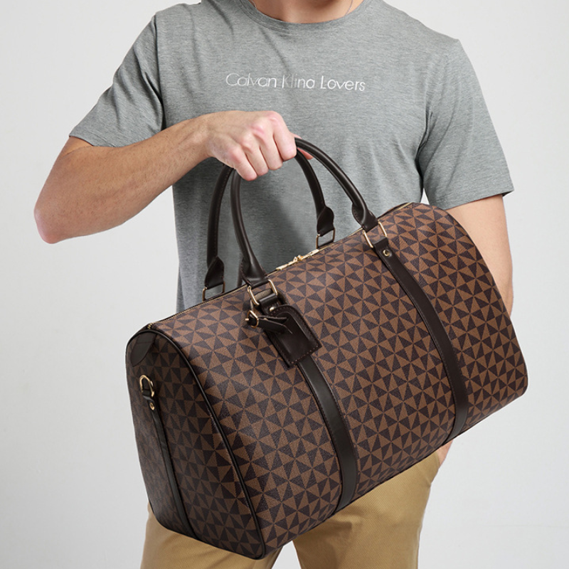 Women's PU Leather Printed Boston Travel Bag