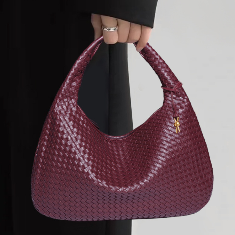 Fashionable Hand-Woven Dumpling Bag for Women