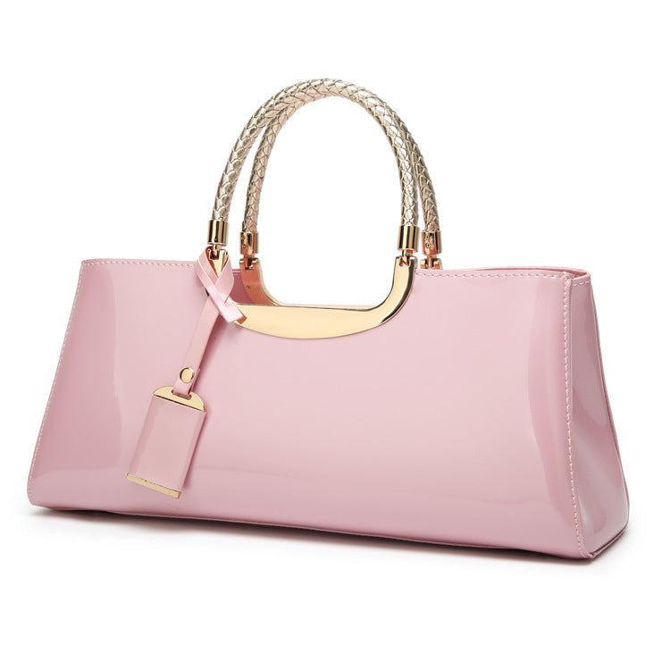 Glossy Patent Leather Fashion Bridal Tote Bag