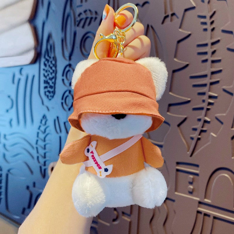 Trendy Plush Puppy Keychain