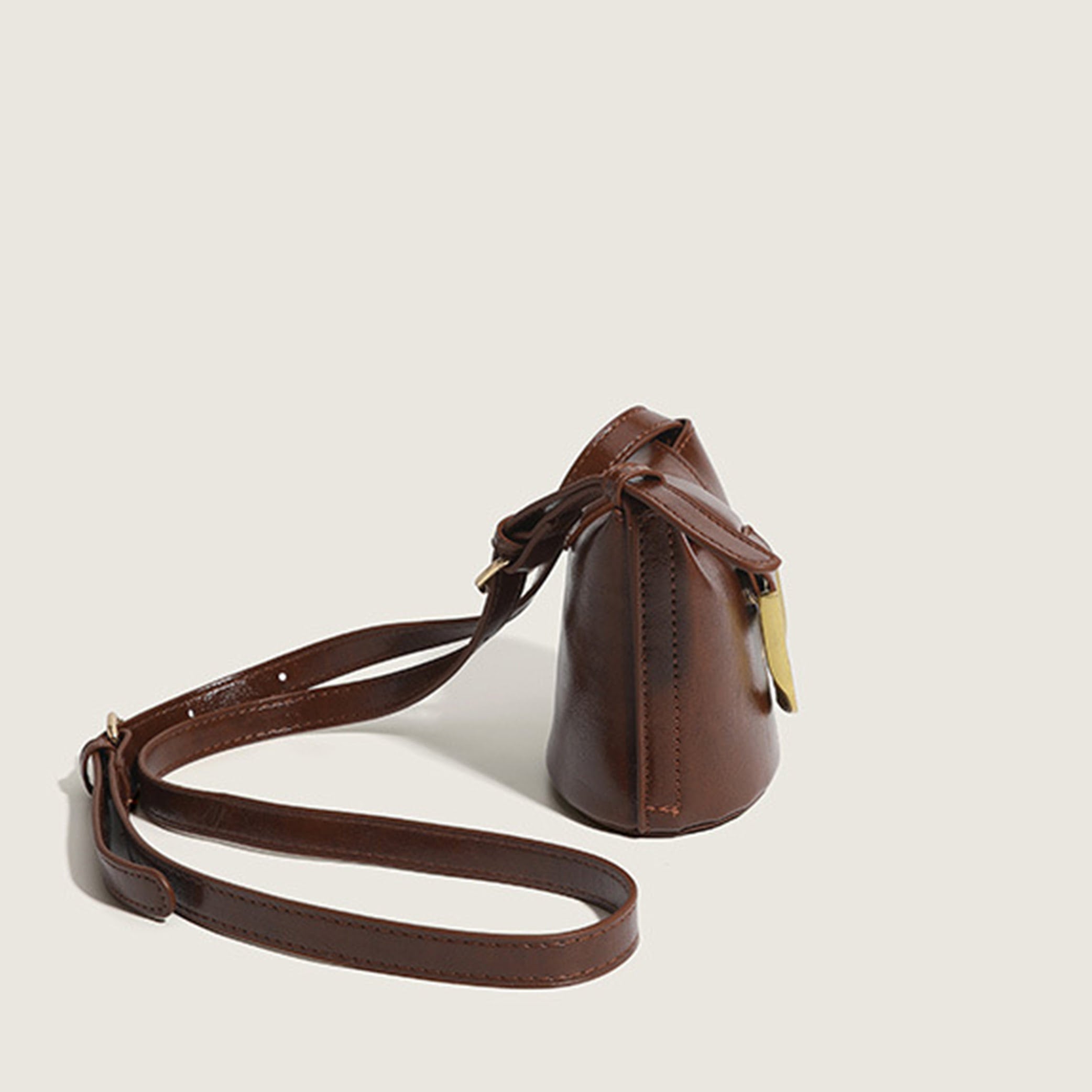 Mini Bucket Bag with Metal Horseshoe Buckle