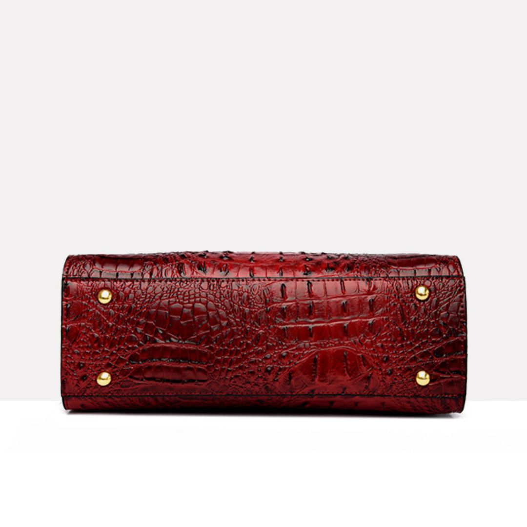 Large Capacity Retro Crocodile Pattern Women's Handbag