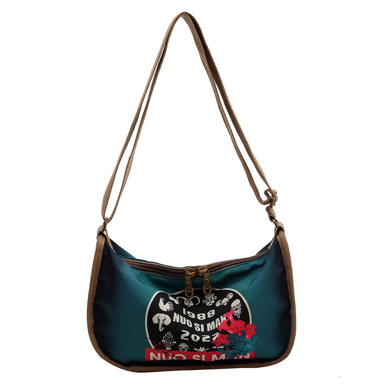 Ethnic Style Denim Dumpling Crossbody Bag