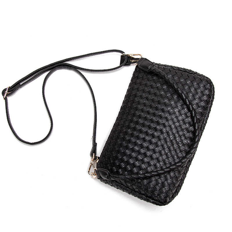 Hand-Woven PU Leather Underarm Shoulder Crossbody Bag