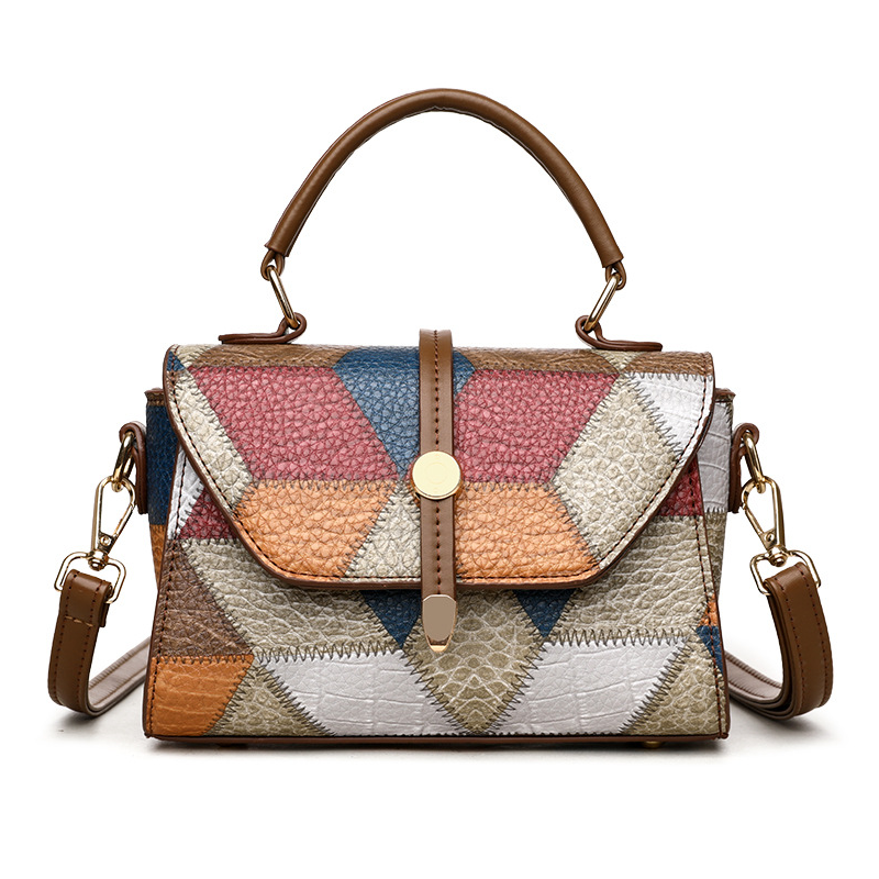 Fashionable Color Matching Square Shoulder Bag