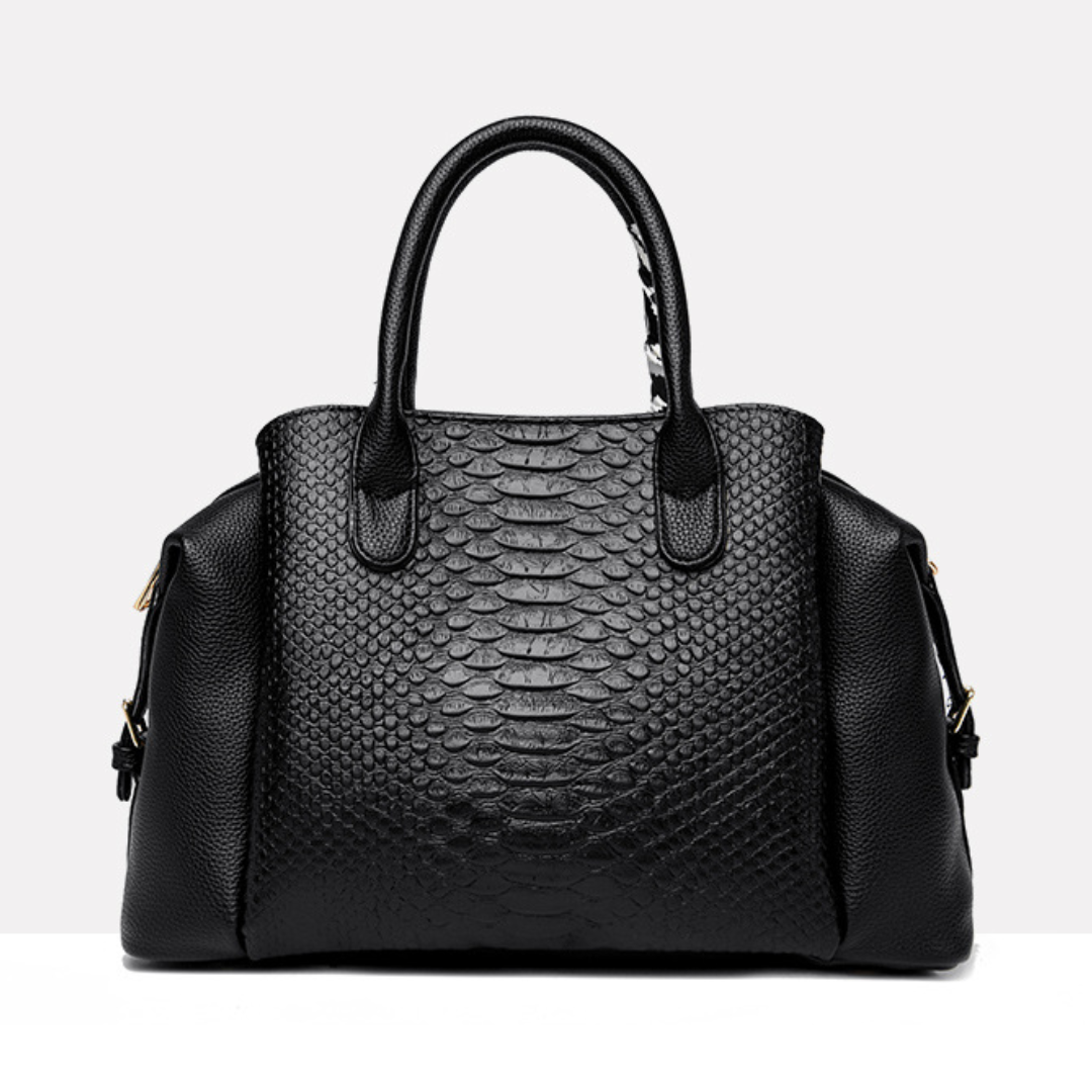 Large Capacity Embossed Crocodile Leather Handbag