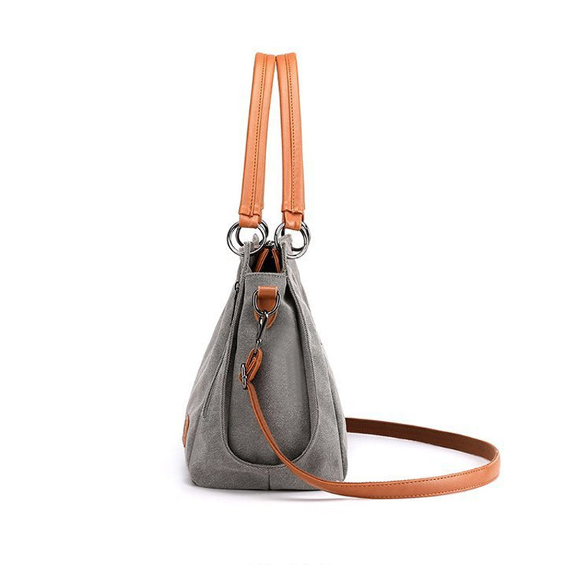 Velvet Canvas Solid Color Trendy Lightweight Tote