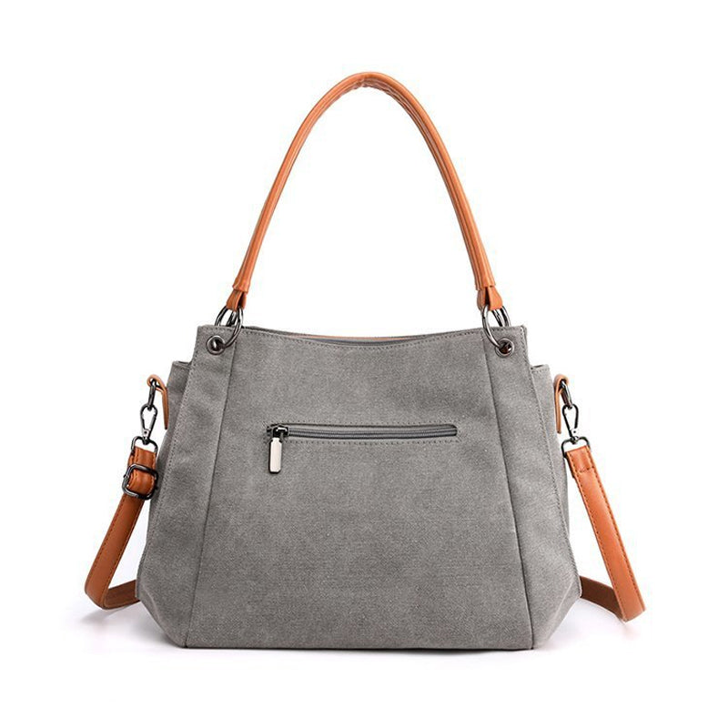 Velvet Canvas Solid Color Trendy Lightweight Tote
