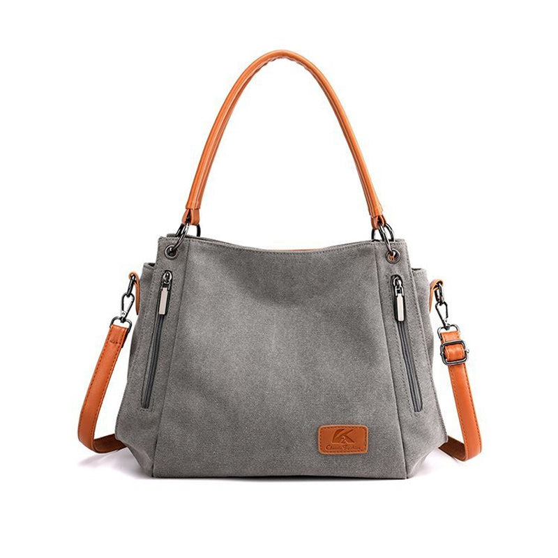 Velvet Canvas Solid Color Trendy Lightweight Tote