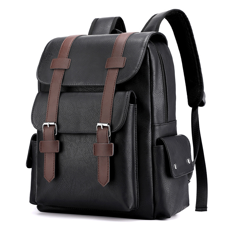 Soft PU Leather Large Capacity Laptop Travel Backpack