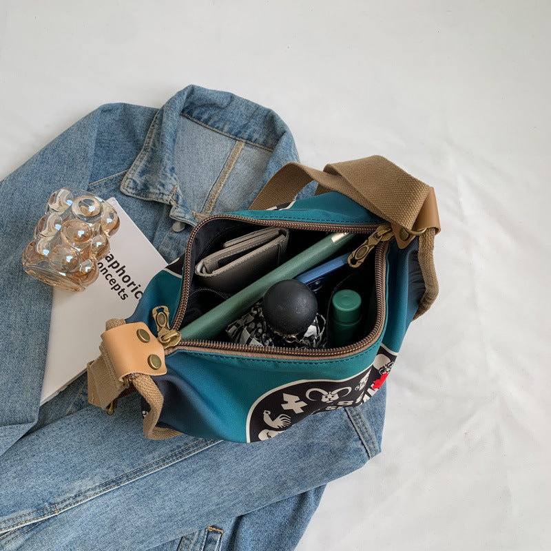 Ethnic Style Denim Dumpling Crossbody Bag