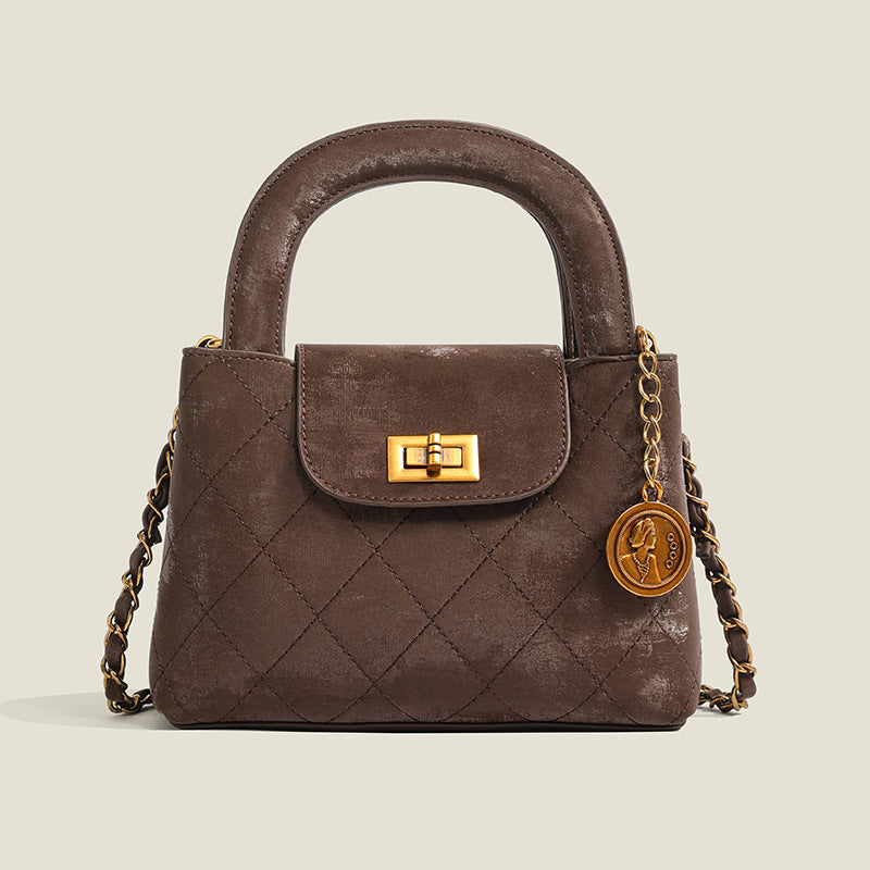 Retro Suede Velvet Small Square Shoulder Handbag