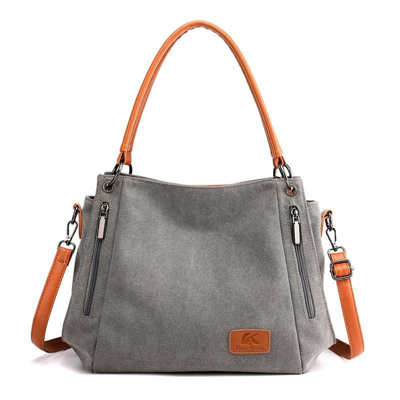 Velvet Canvas Solid Color Trendy Lightweight Tote