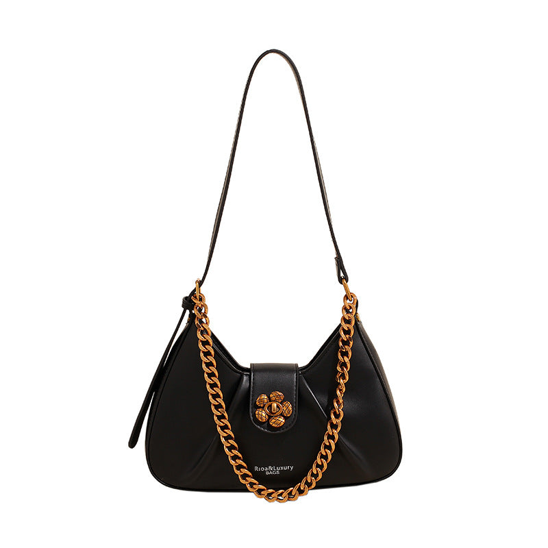 Pleated Textured Commuter Underarm Shoulder Bag