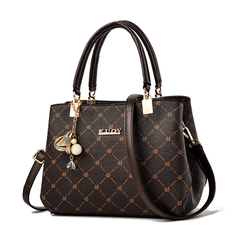 PVC Large Capacity Trendy Mom Style Shoulder Handbag