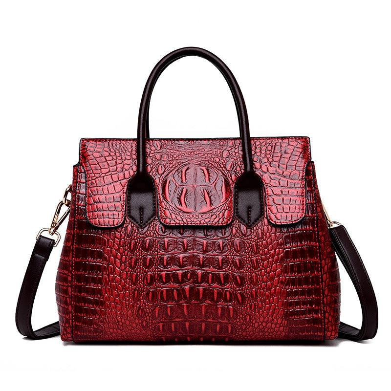 Crocodile Pattern PU Leather European Tote Bag