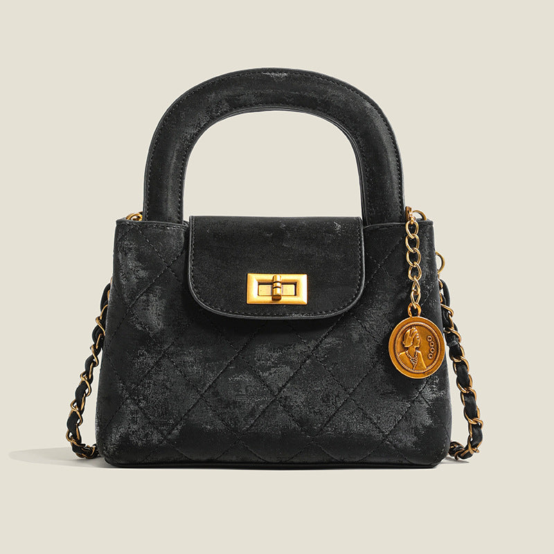 Retro Suede Velvet Small Square Shoulder Handbag