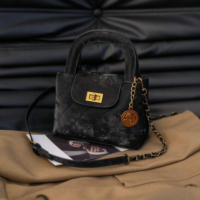 Retro Suede Velvet Small Square Shoulder Handbag
