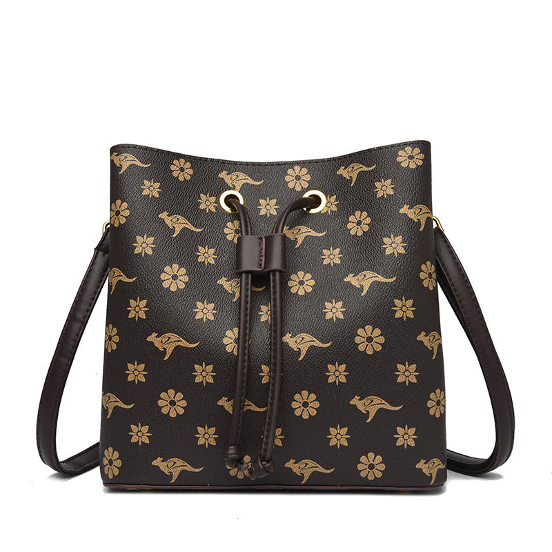 Printed Bucket Style Shoulder Messenger Bag