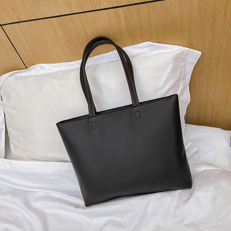 Versatile Large PU Leather Commuter Tote Bag