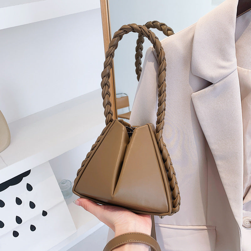 French Style Textured Mini Crossbody Handbag