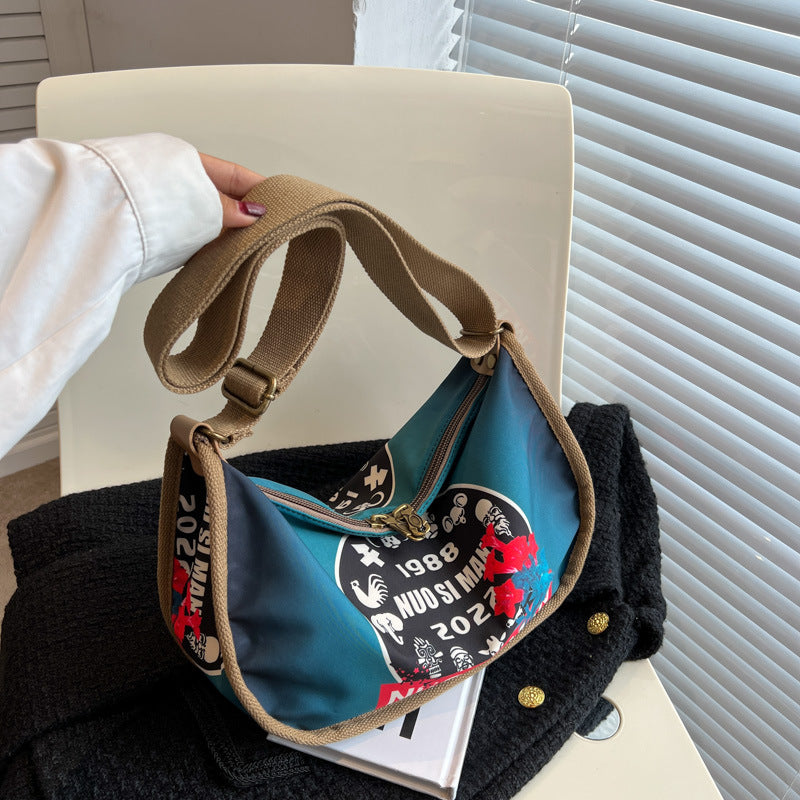 Ethnic Style Denim Dumpling Crossbody Bag