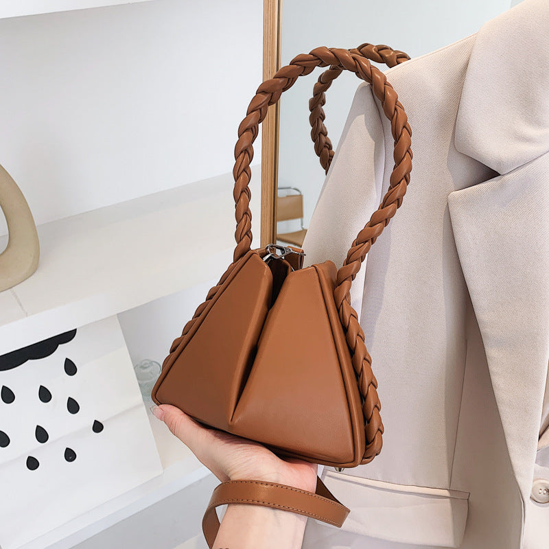 French Style Textured Mini Crossbody Handbag
