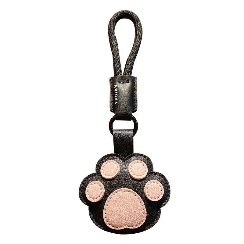 Cat Paw Leather Keychain