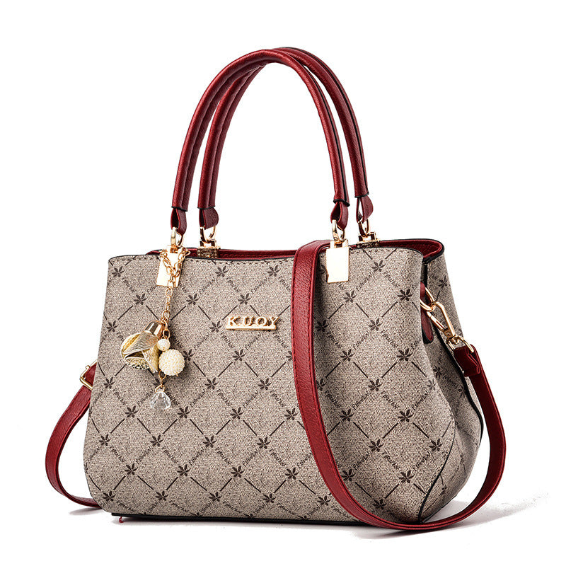 PVC Large Capacity Trendy Mom Style Shoulder Handbag