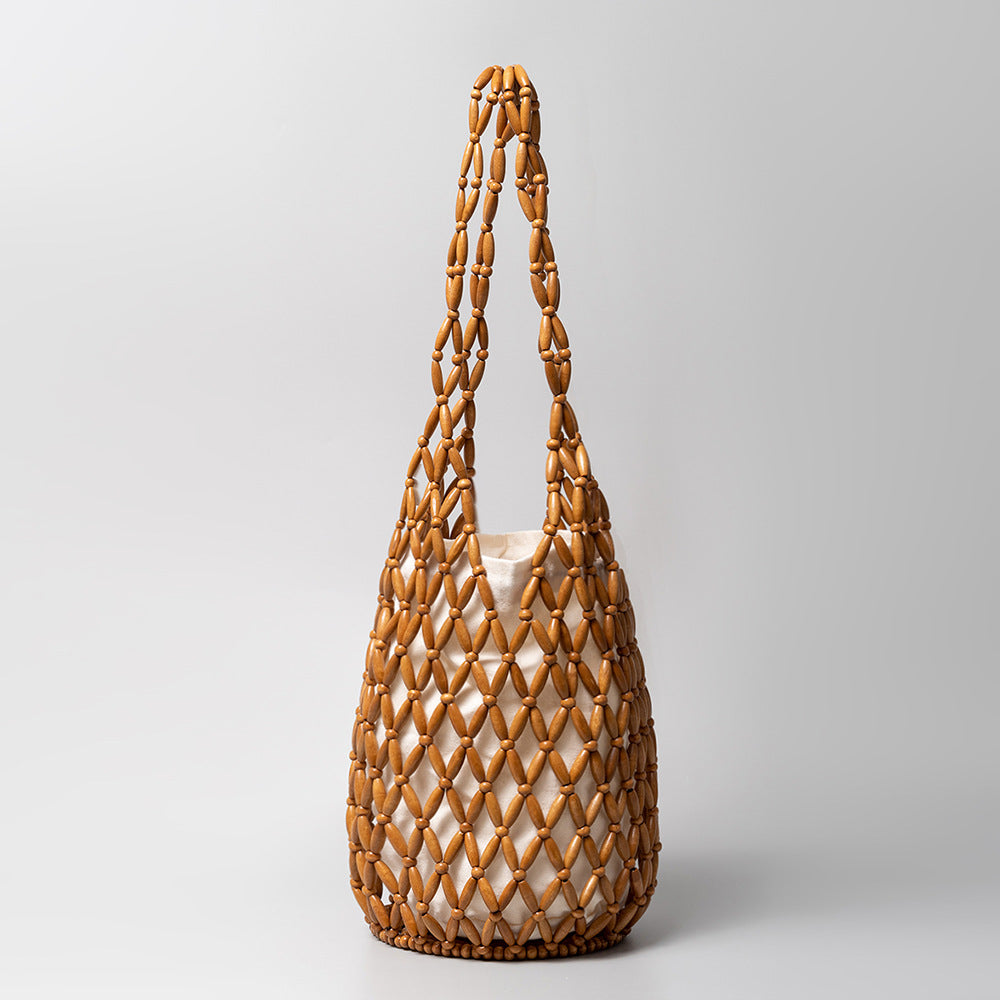 European Style Woven PVC Women's Bucket Shoulder Bag