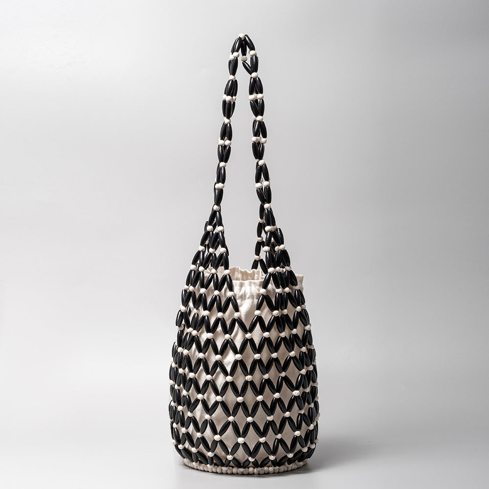 European Style Woven PVC Women's Bucket Shoulder Bag