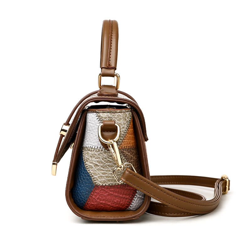 Fashionable Color Matching Square Shoulder Bag