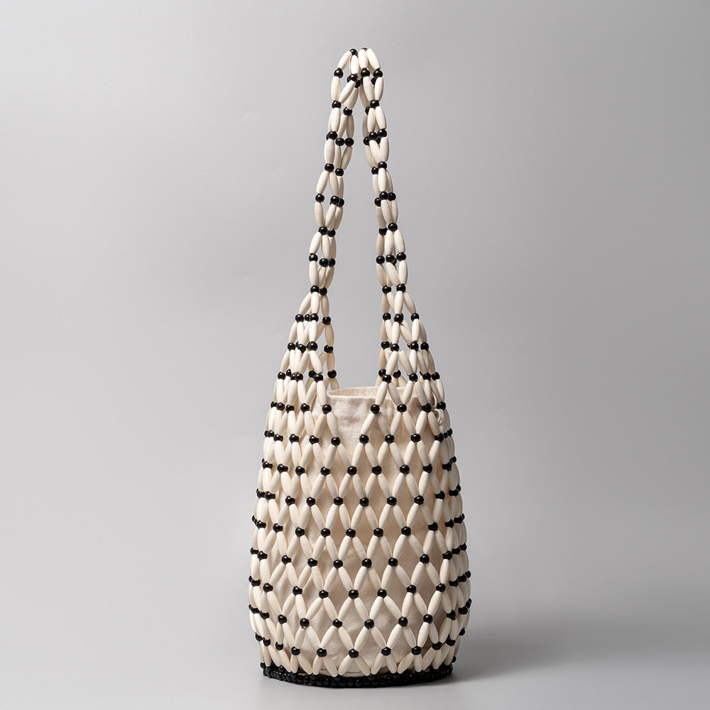 European Style Woven PVC Women's Bucket Shoulder Bag