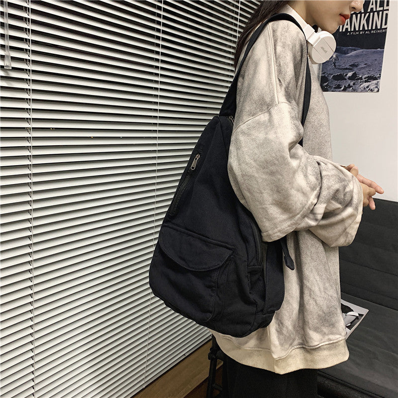 Versatile Nylon Canvas Chest Crossbody Bag