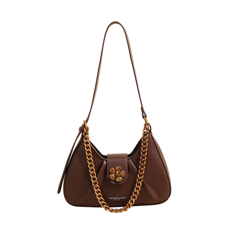 Pleated Textured Commuter Underarm Shoulder Bag