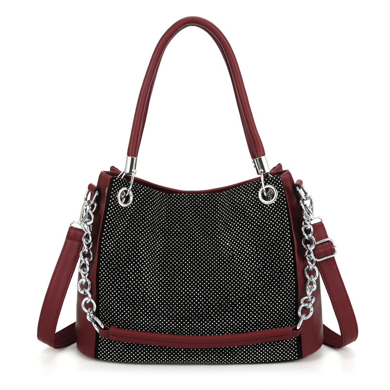 Diva Sparkle Diamond Stitched Shoulder Bag
