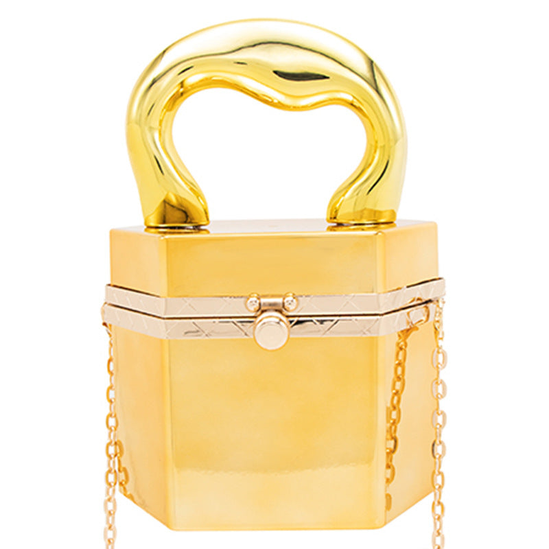 Autumn Winter PVC Chain Small Square Clutch Handbag