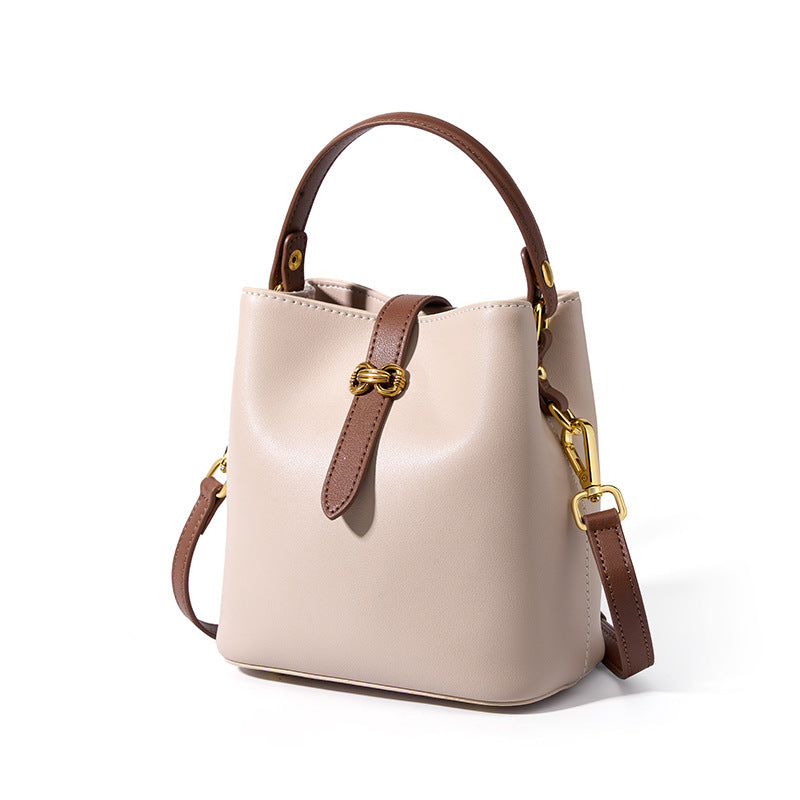 Genuine Leather Summer Crossbody Bucket Bag