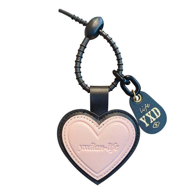 Heart-Shaped Leather Keychain