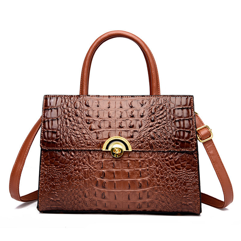 Crocodile Pattern Versatile Women's Handbag