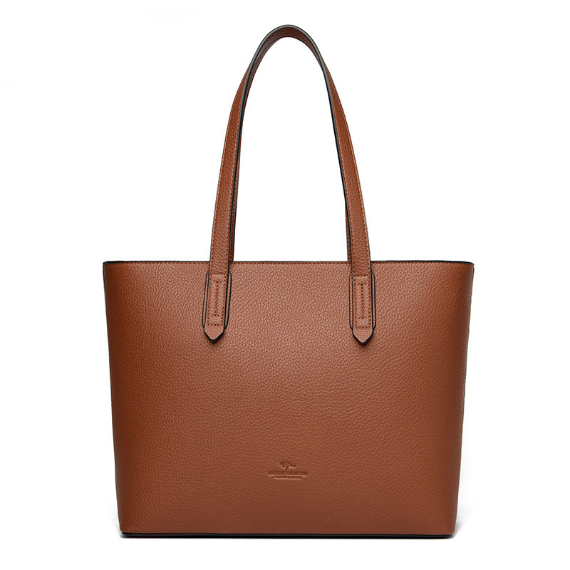 Retro PU Leather Shopping Shoulder Bag