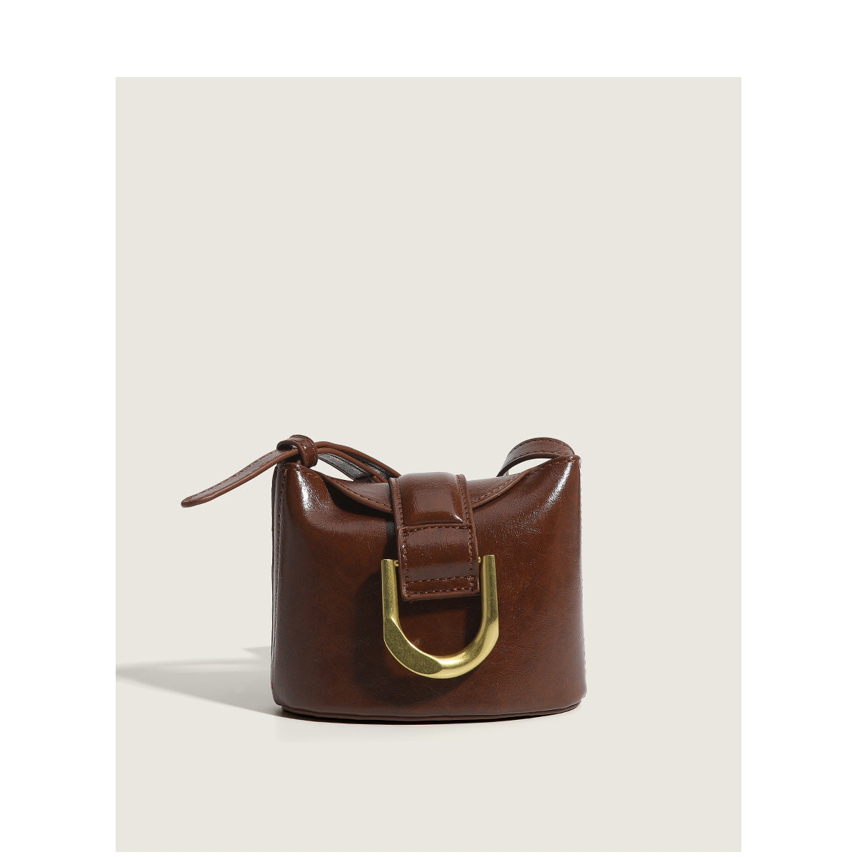 Mini Bucket Bag with Metal Horseshoe Buckle
