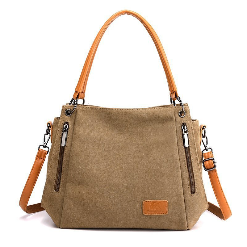 Velvet Canvas Solid Color Trendy Lightweight Tote
