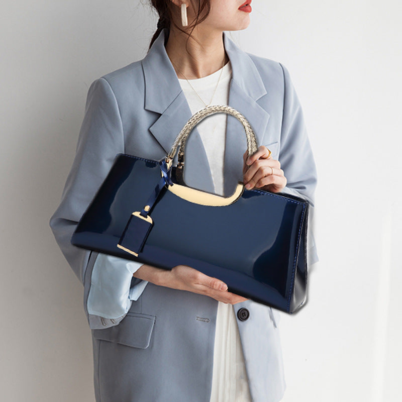 Glossy Patent Leather Fashion Bridal Tote Bag