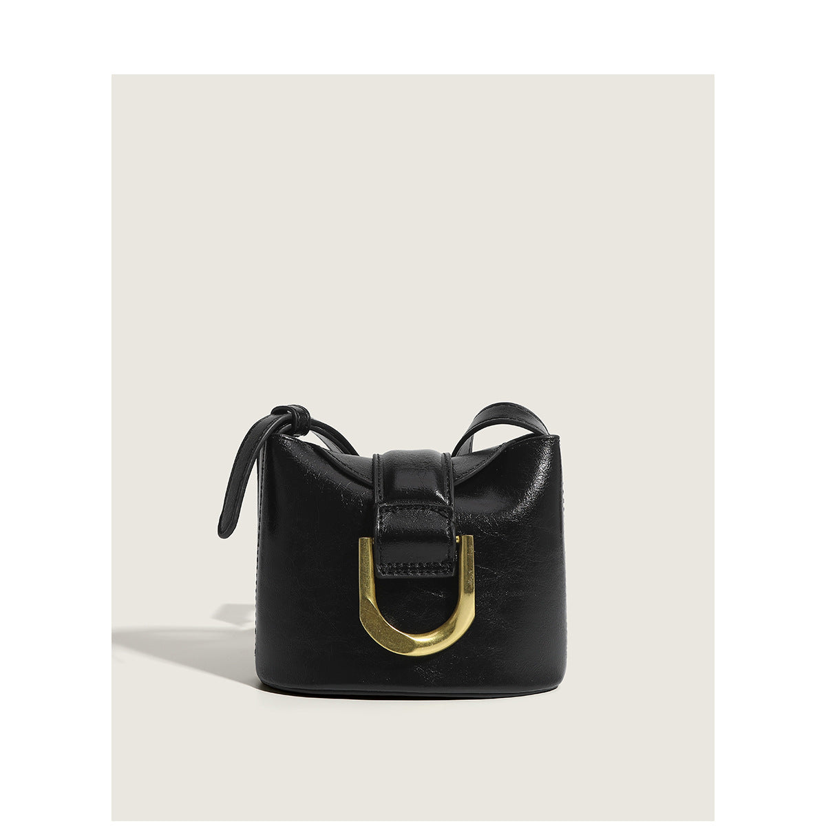 Mini Bucket Bag with Metal Horseshoe Buckle
